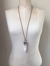 Load image into Gallery viewer, Rose Quartz Point with Rainbow Moonstone Necklace - Ready to Ship