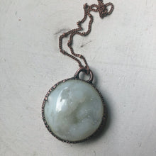 Load image into Gallery viewer, White Agate Druzy Moon Necklace - Ready to Ship