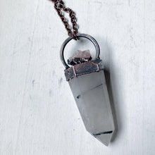 Load image into Gallery viewer, Tourmilinated Quartz Point & Pink Amethyst Necklace #1