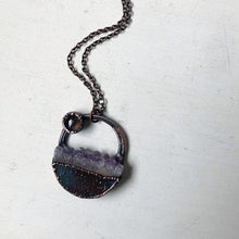 Load image into Gallery viewer, Round Amethyst Slice with Grey Moonstone Necklace - Ready to Ship