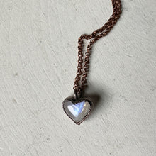 Load image into Gallery viewer, Rainbow Moonstone Heart Necklace #1- Ready to Ship