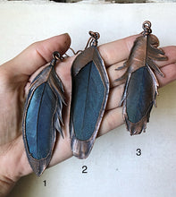 Load image into Gallery viewer, Electroformed Large Macaw Feather Necklace - Read to Ship