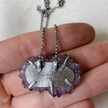Load image into Gallery viewer, Amethyst Stalactite Slice Necklace #3- Sterling Silver