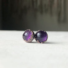 Load image into Gallery viewer, Round Amethyst Earrings #2 - Ready to Ship