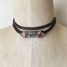Load image into Gallery viewer, Double Terminated Clear Quartz Point and Leather Wrap Bracelet/Choker (5/17 Update)