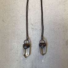 Load image into Gallery viewer, Clear Quartz Point with Rainbow Moonstone Necklace