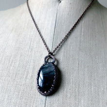 Load image into Gallery viewer, Silver Obsidian Necklace #4