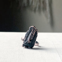 Load image into Gallery viewer, Black Tourmaline Statement Ring #3 (Size 7)