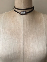 Load image into Gallery viewer, Selenite and Leather Wrap Bracelet/Choker (Satya Collection)