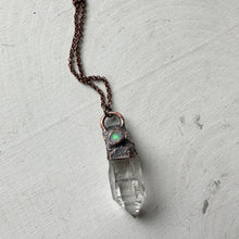 Load image into Gallery viewer, Clear Quartz Point & Raw Opal Necklace #5 - Ready to Ship