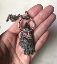 Load image into Gallery viewer, Black Kyanite and Rainbow Moonstone Necklace #1 (Ready to Ship) - Darkness Calling Collection