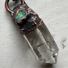 Load image into Gallery viewer, Clear Quartz Point & Raw Opal Necklace #5 - Ready to Ship