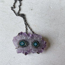 Load image into Gallery viewer, Amethyst Stalactite Slice Necklace #3- Sterling Silver