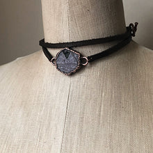 Load image into Gallery viewer, Raw Ruby and Leather Wrap Bracelet/Choker #1 (Ready to Ship) - Darkness Calling Collection