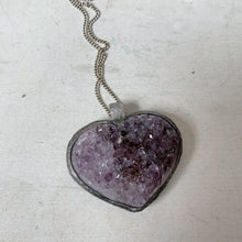 Load image into Gallery viewer, Agate Druzy “Broken Open” Heart Necklace #2 - Ready to Ship