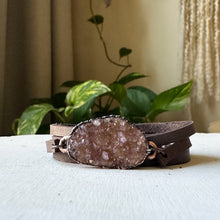 Load image into Gallery viewer, Ametrine Druzy and Leather Wrap Bracelet/Choker #2