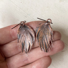 Load image into Gallery viewer, Electroformed Yellow Macaw Feather Earrings #2 - Ready to Ship