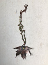 Load image into Gallery viewer, Electroformed Maple Leaf with Labradorite Necklace (Medium) - Ready to Ship