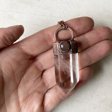 Load image into Gallery viewer, Polished Clear Quartz Point with Grey Moonstone Necklace #1