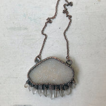 Load image into Gallery viewer, Druzy & Raw Clear Quartz Statement Necklace #1 - Ready to Ship