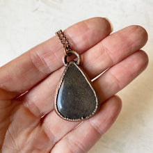 Load image into Gallery viewer, Silver Obsidian Teardrop Necklace - Ready to Ship

