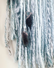 Load image into Gallery viewer, Full Moon in Virgo Wall Hanging with Macrame Feather and Raw Smoky Quartz Points - Ready to Ship