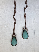 Load image into Gallery viewer, Faceted Amazonite Small Teardrop Necklace - Read to Ship