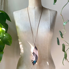 Load image into Gallery viewer, Electroformed Feather with Raw Amazonite Necklace - Ready to Ship