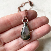 Load image into Gallery viewer, Moss Agate Teardrop Necklace #1- Ready to Ship