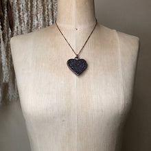 Load image into Gallery viewer, Dark Amethyst Druzy Tell Tale Heart Necklace #4