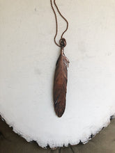 Load image into Gallery viewer, Electroformed Feather Necklace #3 - Ready to Ship (5/17 Update)