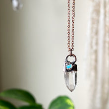 Load image into Gallery viewer, Clear Quartz Point & Raw Opal Necklace #3 - Ready to Ship