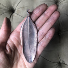 Load image into Gallery viewer, Electroformed Green Macaw Feather Necklace #3- Ready to Ship