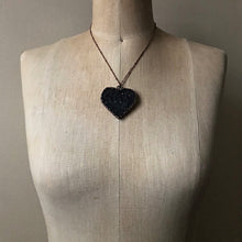 Load image into Gallery viewer, Dark Amethyst Druzy Heart Necklace - Ready to Ship