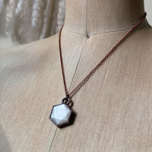 Load image into Gallery viewer, White Moonstone Hexagon Necklace #2 - Ready to Ship