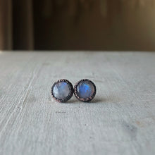 Load image into Gallery viewer, Rainbow Moonstone Stud Earrings #1 - Ready to Ship