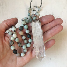 Load image into Gallery viewer, Amazonite and Raw Clear Quartz Mala - Ready to Ship
