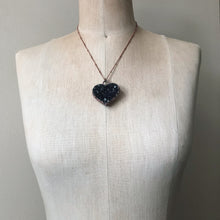 Load image into Gallery viewer, Dark Amethyst Druzy Heart Necklace #6 - Ready to Ship