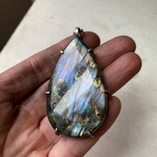 Load image into Gallery viewer, Labradorite New Moon Necklace #1 - Sterling Silver