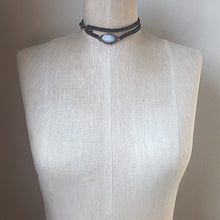 Load image into Gallery viewer, Rainbow Moonstone & Leather Wrap Bracelet/Choker - Ready to Ship