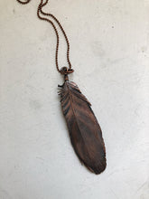 Load image into Gallery viewer, Electroformed Yellow Macaw Feather Necklace - Ready to Ship (5/17 Update)