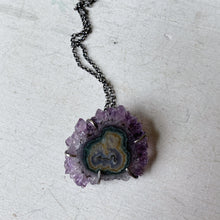 Load image into Gallery viewer, Amethyst Stalactite Slice Necklace #2 - Sterling Silver
