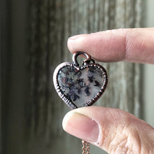 Load image into Gallery viewer, Moss Agate Heart Necklace #3 - Ready to Ship