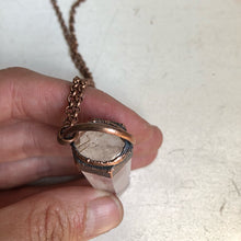 Load image into Gallery viewer, Polished Clear Quartz Point & Golden Rutilated Quartz Topped Necklace #2 (Icarus Soaring)