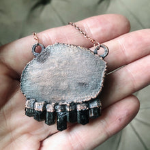 Load image into Gallery viewer, White Druzy and Dravite Statement Necklace - Ready to Ship