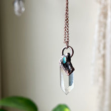 Load image into Gallery viewer, Clear Quartz Point & Raw Opal Necklace #4 - Ready to Ship