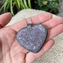 Load image into Gallery viewer, Agate Druzy “Broken Open” Heart Necklace #1 - Ready to Ship