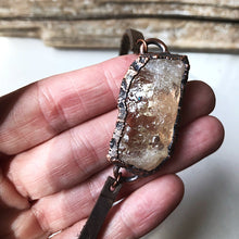 Load image into Gallery viewer, Raw Citrine & Leather Wrap Bracelet/Choker #1 (Icarus Soaring Collection)