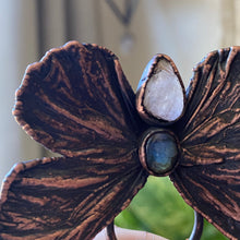 Load image into Gallery viewer, Electroformed Butterfly With Labradorite & Golden Rutile Quartz Necklace - Ready to Ship