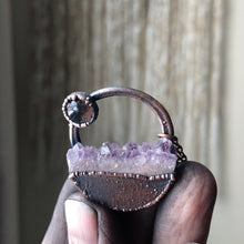 Load image into Gallery viewer, Round Amethyst Slice with Grey Moonstone Necklace - Ready to Ship